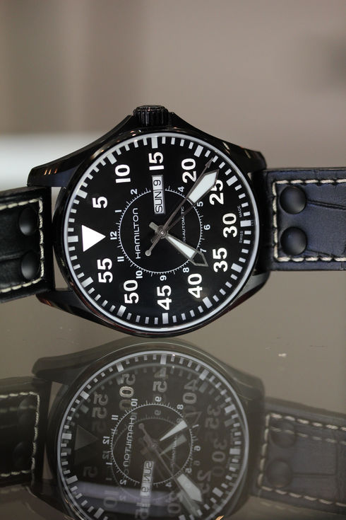 Hamilton khaki pilot h64785835 pvd