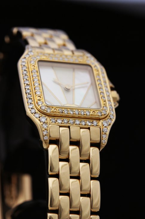 Cartier Panther 18k Yellow Gold & Diamond Case & Bezel