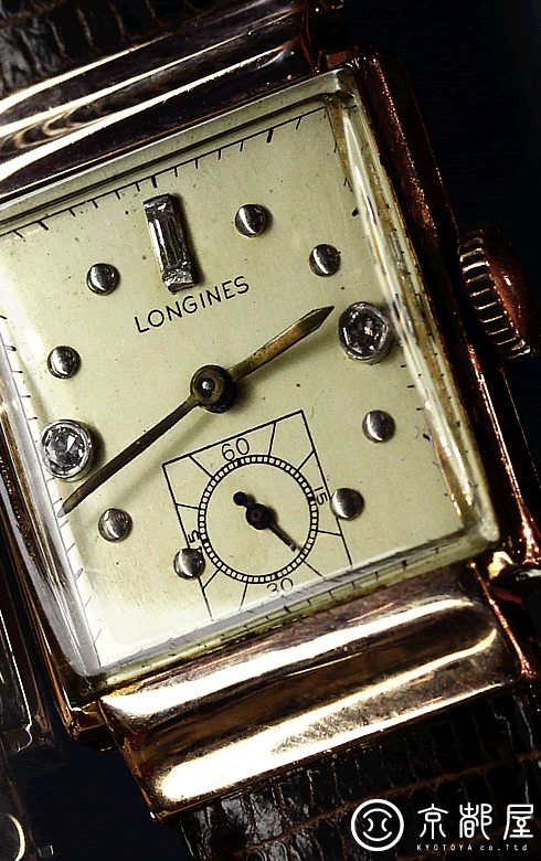 Longines Vintage Rectangular 14kt Solid Gold 1940’s