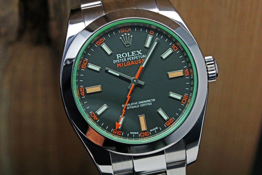 Rolex Milgauss Green Crystal Mens Watch