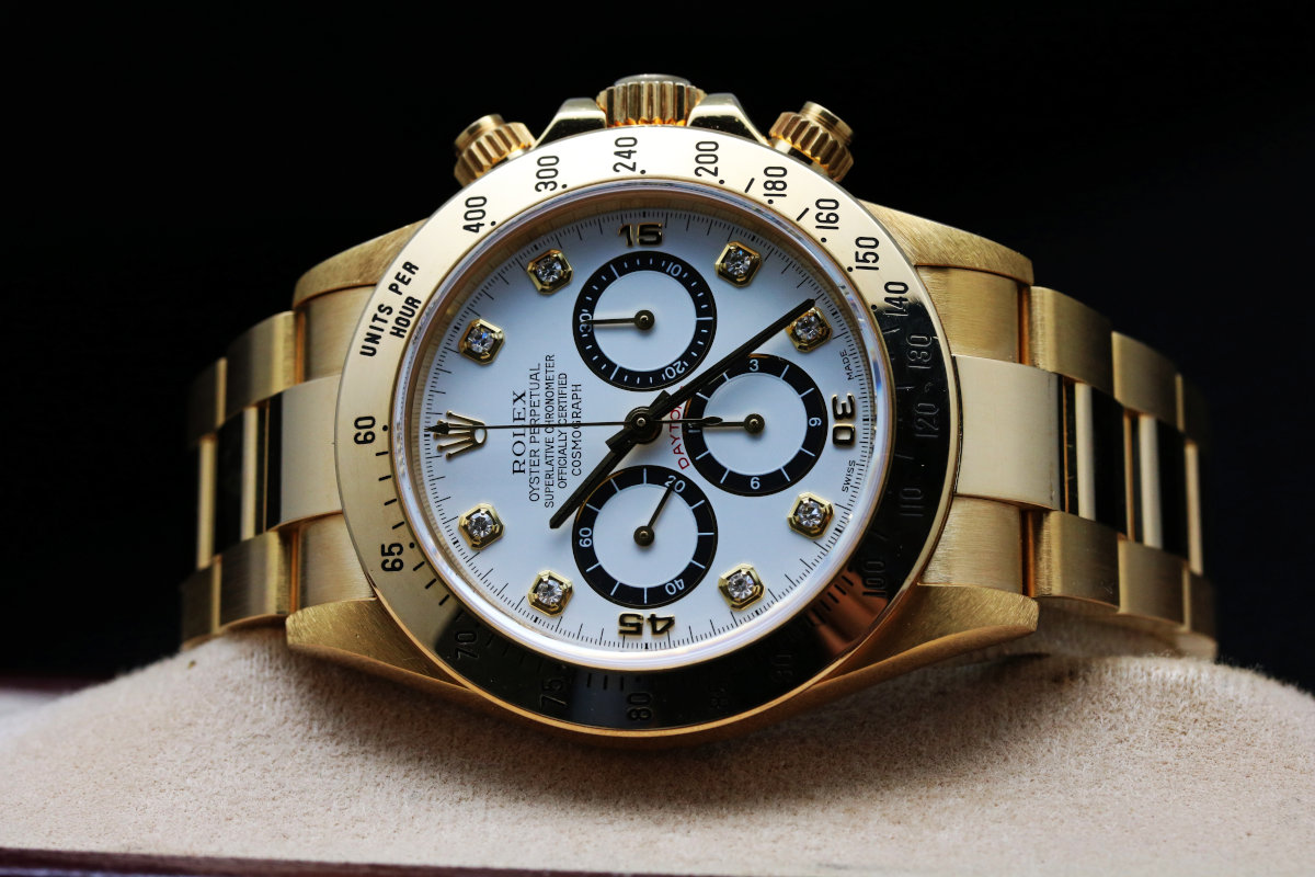 Rolex Daytona Zenith 16528 Gold Diamond Dial｜買取実績を公開中