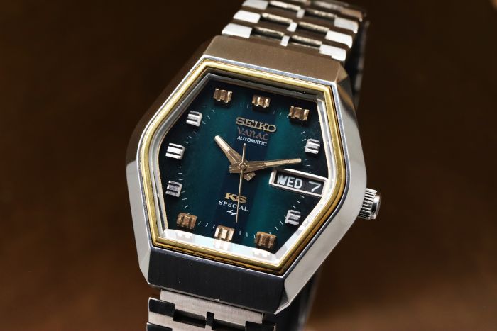 セイコー キングセイコー スペシャル バナック 5256-5010 エメラルドグリーングラデーションダイアル 多面カットガラス 純正ブレス