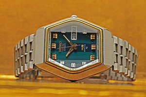 セイコー キングセイコー スペシャル バナック 5256-5010 エメラルドグリーングラデーションダイアル 多面カットガラス 純正ブレス