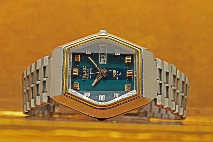 セイコー キングセイコー スペシャル バナック 5256-5010 エメラルドグリーングラデーションダイアル 多面カットガラス 純正ブレス