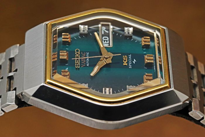 セイコー キングセイコー スペシャル バナック 5256-5010 エメラルドグリーングラデーションダイアル 多面カットガラス 純正ブレス