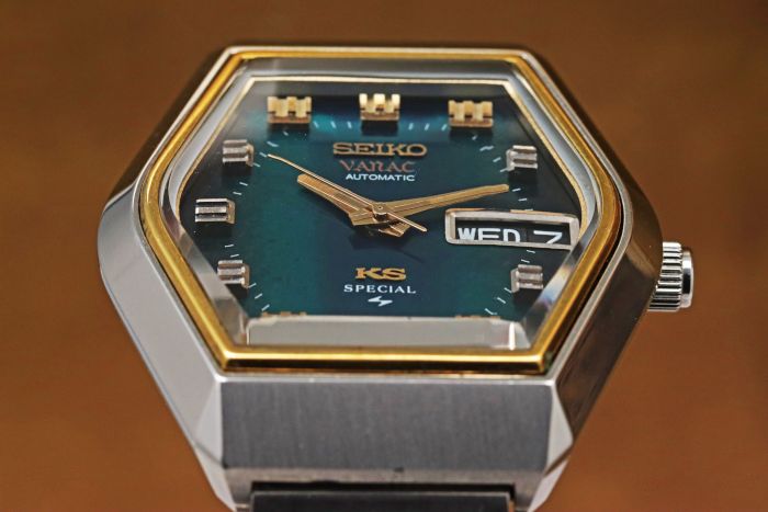セイコー キングセイコー スペシャル バナック 5256-5010 エメラルドグリーングラデーションダイアル 多面カットガラス 純正ブレス