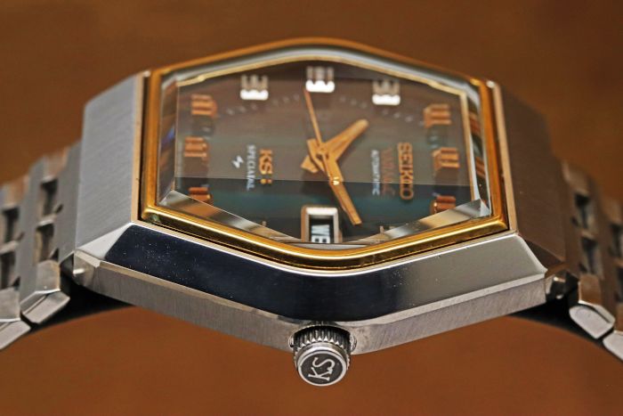 セイコー キングセイコー スペシャル バナック 5256-5010 エメラルドグリーングラデーションダイアル 多面カットガラス 純正ブレス